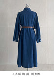 Happiness Denim Shirt Long One Piece (Belt Set)