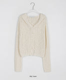Elle Summer Boucle Knit Hood Cardigan