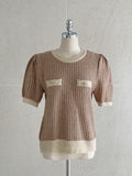 Demont Color Matching Tweed Puff Knit