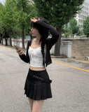 Seat Diagonal Belt Mini Skirt