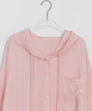Youkus Summer Hood See-through Long Sleeve Shirt