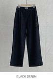 Ellie Pintuck Wide Denim Slacks