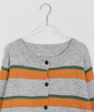 Enmode color stripe round cardigan