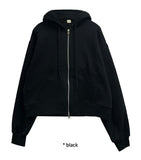 TWO-WAY CROP HOODIE ZIP-UP