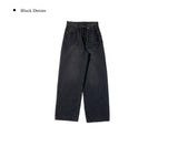 Feather Black Blue Wide Denim Pants