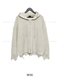 Quad Damage Knit Hooded Zip-Up