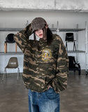 American embroidery camo overfit hoodie