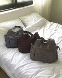 Shishu Pocket Buckle Leather Shoulder Crossbody Bag