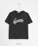 Earmin Star Patch Crop Short Sleeve Tee