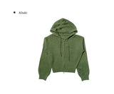 Fabi Two-Way Knit Hood Zip-Up Cardigan