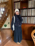 Etohi Flower Button Crop Fleece Jacket