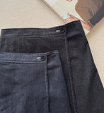 Perroche Stitch Denim Wrap Banding Skirt