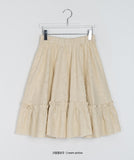 Enniki Flower Banding Frill Midi Skirt
