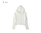 Center Hood Crop Cardigan