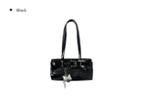 Hard Square Leather Belt Shoulder Bag