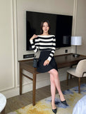 Sophia Stripe Boat Neck Knit
