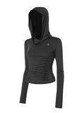 Hooded High Neck Long Sleeve