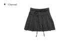 Catty strap pleats mini skirt