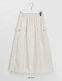 Zumi Snap Button Banding Long Skirt