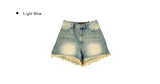 Leon Damage Washing Short Denim Pants