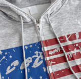 America Crop Hooded Zip-Up