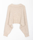 Himins wool collar bolero cardigan