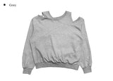 Joying Shoulder Slit Sweatshirt