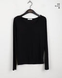 Alcan Basic Ribbed U-Neck Inner Long Sleeve T-Shirt