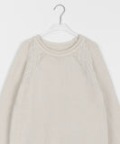 Habibi round neck cable over knit