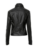 Asymmetrical Biker Leather Jacket