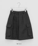 Hibelo Banding Wool Cargo Bermuda Pants