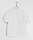 Yante Shirring Lace Short Sleeve Shirt