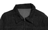 Dobby Black Denim Crop Jacket
