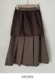 Milka Wool Brushed Pleats Long Skirt