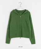 Wileuko Knit Crop Hood Zip-Up