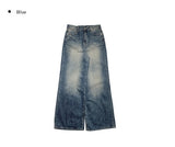 Nerf Mid Blue Brush Washing Denim Wide Pants