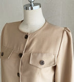 Deca Peplum Trench Jacket Blouse (Belt Set)