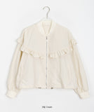 Fuyu Frill String Crop Wind Jumper