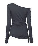 Handmade Twisted One-Shoulder Long Sleeve