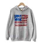 America Crop Hooded Zip-Up