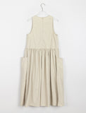 Fanati pocket pin tuck flare long one piece