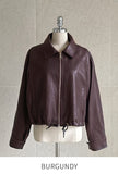 Kellyanne Collar String Leather Jacket