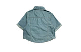 Sky Crop Denim Short Sleeve Shirt