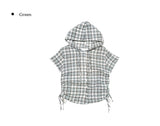 Enha Check Hood String Shirt