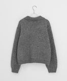 Homley Boucle Wool Collar Zip-Up Knit Cardigan