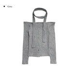 Bring Off Shoulder Muffler T-Shirt Set