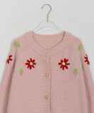 Gella flower embroidery knit cardigan