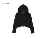 Center Hood Crop Cardigan