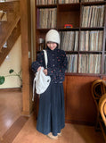 Etohi Flower Button Crop Fleece Jacket