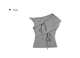 Fuse Ribbon Strap Off Shoulder T-Shirt